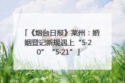 《烟台日报》莱州：婚姻登记新规遇上“5·20”“5·21”