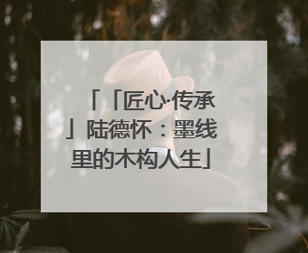 「匠心·传承」陆德怀：墨线里的木构人生
