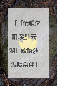 「情暖夕阳.爱驻云湖」欧路莎温暖常伴