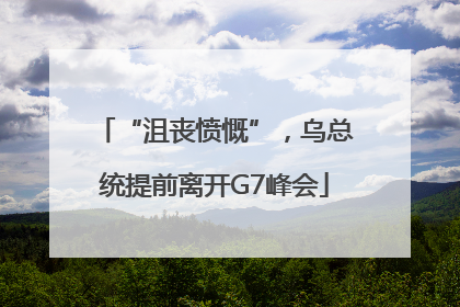“沮丧愤慨”，乌总统提前离开G7峰会