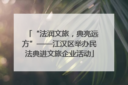 “法润文旅，典亮远方”——江汉区举办民法典进文旅企业活动