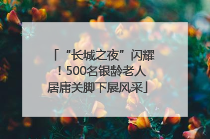 “长城之夜”闪耀！500名银龄老人居庸关脚下展风采