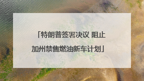 特朗普签署决议 阻止加州禁售燃油新车计划