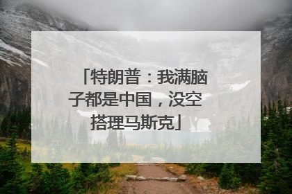 特朗普：我满脑子都是中国，没空搭理马斯克