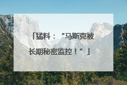 猛料：“马斯克被长期秘密监控！”