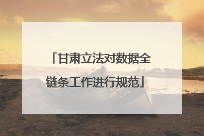 甘肃立法对数据全链条工作进行规范