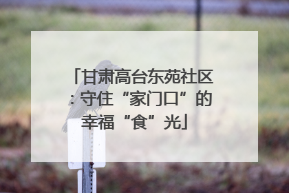 甘肃高台东苑社区：守住“家门口”的幸福“食”光