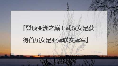 登顶亚洲之巅！武汉女足获得首届女足亚冠联赛冠军