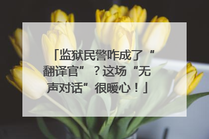 监狱民警咋成了“翻译官”？这场“无声对话”很暖心！