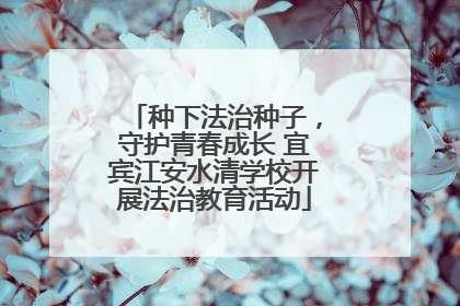 种下法治种子，守护青春成长 宜宾江安水清学校开展法治教育活动