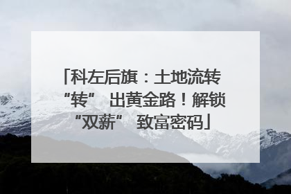 科左后旗：土地流转 “转” 出黄金路！解锁 “双薪” 致富密码