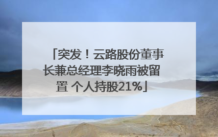 突发！云路股份董事长兼总经理李晓雨被留置 个人持股21%