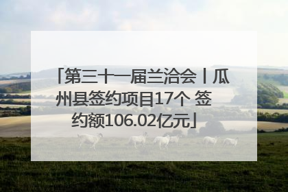 第三十一届兰洽会丨瓜州县签约项目17个 签约额106.02亿元