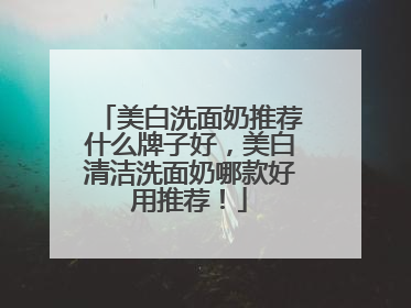 美白洗面奶推荐什么牌子好，美白清洁洗面奶哪款好用推荐！