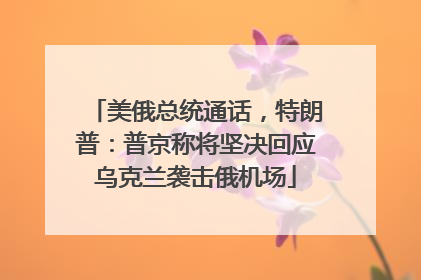 美俄总统通话，特朗普：普京称将坚决回应乌克兰袭击俄机场