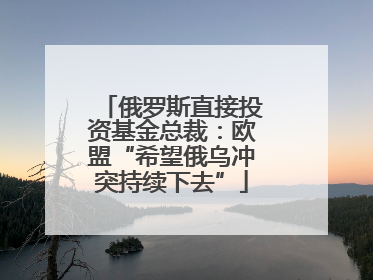 俄罗斯直接投资基金总裁：欧盟“希望俄乌冲突持续下去”