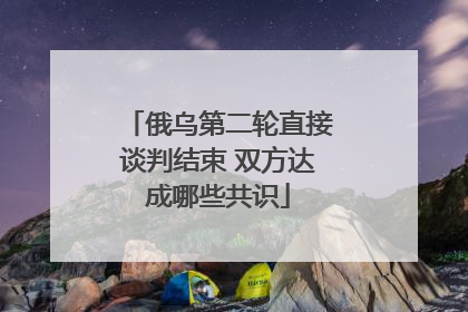 俄乌第二轮直接谈判结束 双方达成哪些共识