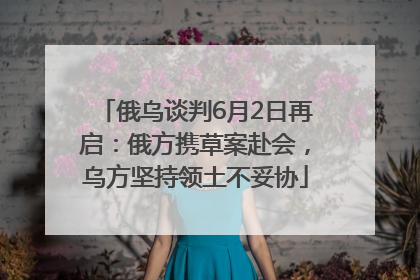 俄乌谈判6月2日再启：俄方携草案赴会，乌方坚持领土不妥协