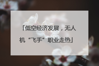 低空经济发展，无人机“飞手”职业走热