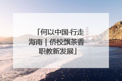 何以中国·行走海南｜侨校飘茶香 职教新发展