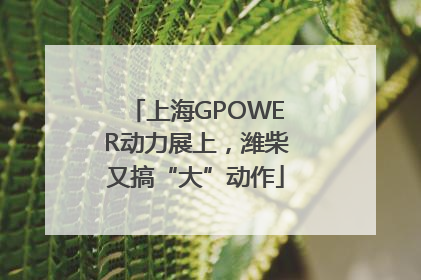 上海GPOWER动力展上，潍柴又搞“大”动作