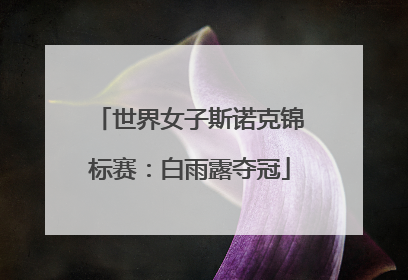 世界女子斯诺克锦标赛：白雨露夺冠