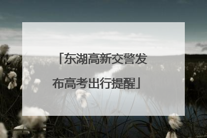 东湖高新交警发布高考出行提醒