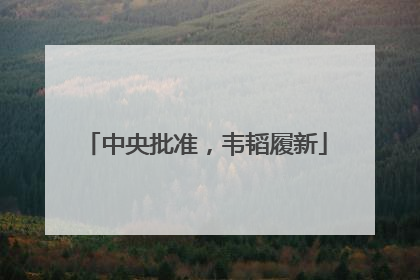 中央批准，韦韬履新