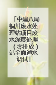 中建八局铜川废水处理站项目废水深度处理（零排放）站全面通水调试