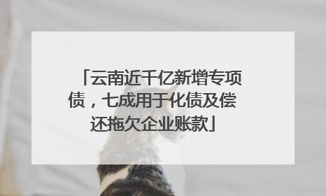 云南近千亿新增专项债，七成用于化债及偿还拖欠企业账款