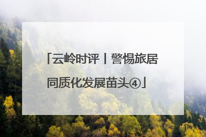 云岭时评丨警惕旅居同质化发展苗头④