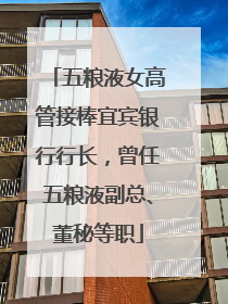五粮液女高管接棒宜宾银行行长，曾任五粮液副总、董秘等职