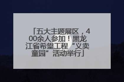 五大主题展区，400余人参加！黑龙江省希望工程“义卖童园”活动举行