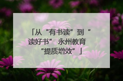 从“有书读”到“读好书” 永州教育“提质增效”