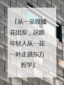 从一朵玫瑰花出发，这群年轻人从一花一叶走进东方哲学