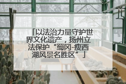以法治力量守护世界文化遗产，扬州立法保护“蜀冈-瘦西湖风景名胜区”