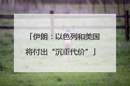 伊朗：以色列和美国将付出“沉重代价”