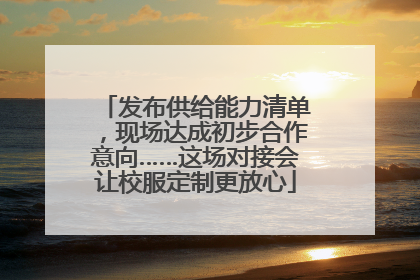 发布供给能力清单，现场达成初步合作意向……这场对接会让校服定制更放心