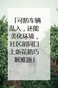 可防车辆乱入，还能美化环境，社区胡同口上新花箱巧解难题
