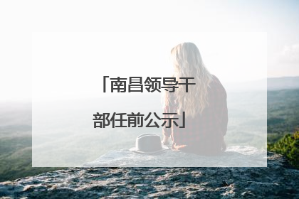南昌领导干部任前公示