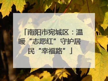 南阳市宛城区：温暖“志愿红”守护居民“幸福路”