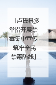 卢氏县多举措开展禁毒集中宣传 筑牢全民禁毒防线