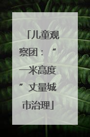 儿童观察团：“一米高度”丈量城市治理