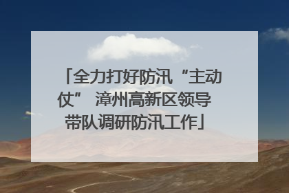 全力打好防汛“主动仗” 漳州高新区领导带队调研防汛工作