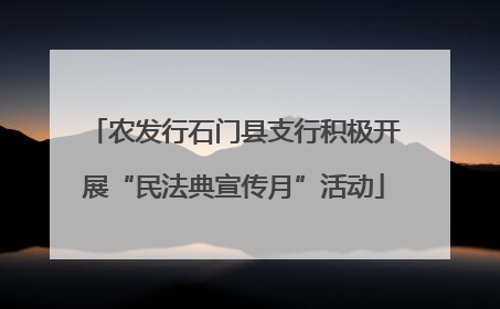 农发行石门县支行积极开展“民法典宣传月”活动