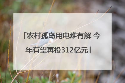 农村孤岛用电难有解 今年有望再投312亿元