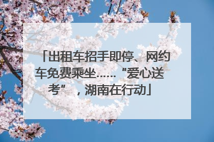 出租车招手即停、网约车免费乘坐……“爱心送考”，湖南在行动
