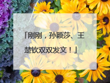 刚刚，孙颖莎、王楚钦双双发文！