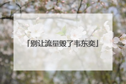 别让流量毁了韦东奕