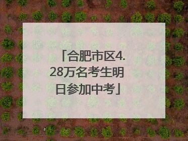 合肥市区4.28万名考生明日参加中考